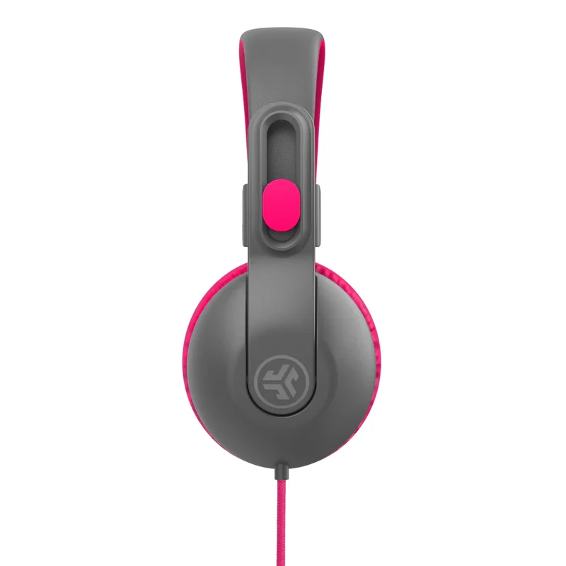 JLab JBuddies Studio 2 On-Ear Kids Wired Headphones (Gray/Pink)