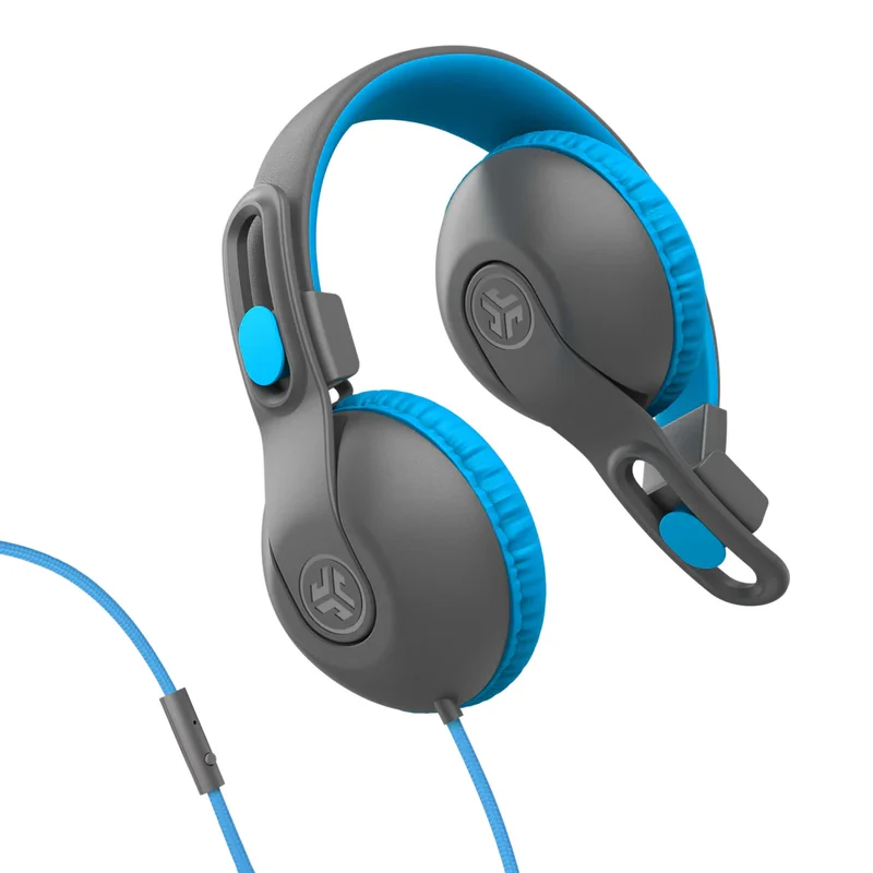 JLab JBuddies Studio 2 On-Ear Kids Wired Headphones (Blue/Gray)