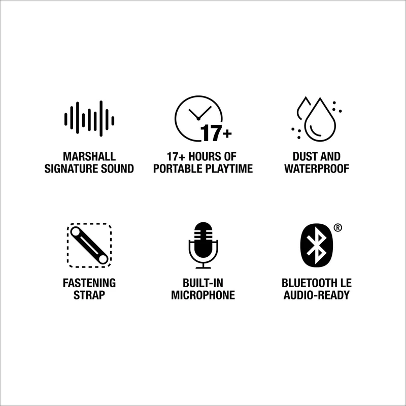 Marshall Willen II Portable Bluetooth Speaker (Black & Brass)