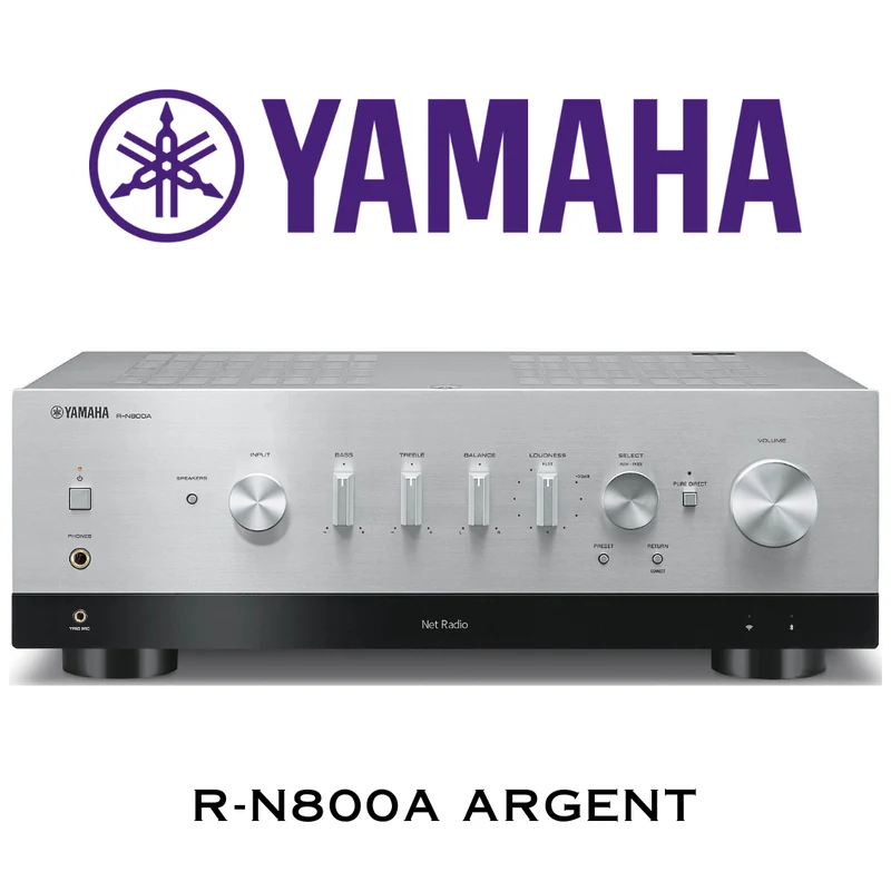 Yamaha RN800A - Récepteur stéréo MusicCast 100Watts par canal, Wi-Fi, Bluetooth®, entrée phono, HP A/B