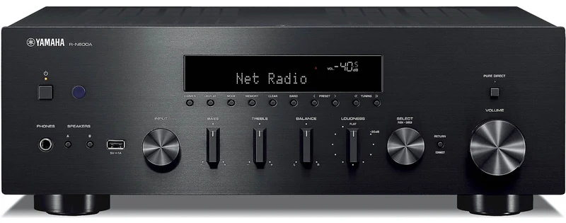 Yamaha RN600A - Récepteur stéréo MusicCast 80W/C, DAC, Wi-Fi, Bluetooth, entrée phono, HP A/B