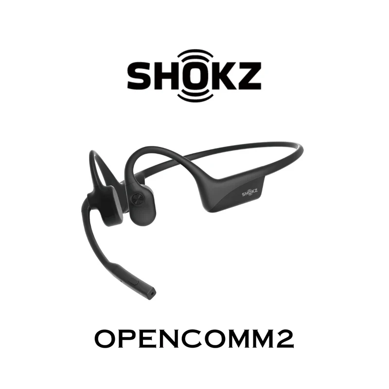 SHOKZ OpenComm 2 - Casque Bluetooth d'appel stéréo à conduction osseuse
