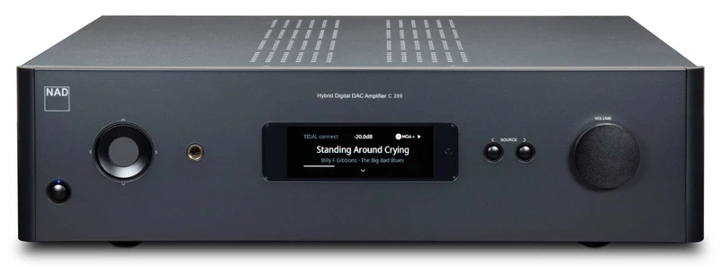NAD C399 BluOS - Amplificateur stéréo intégré hybride 180 W/C, DAC, entrée phono
