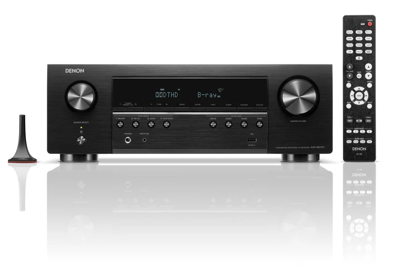 Denon AVR670H - Récepteur cinéma maison 5.2, 8K, 75W, 5 canaux amplifiés, HEOS, 4K/120Hz