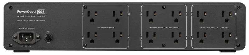 Audioquest PowerQuest PQ-505 - Barre à 12 prises + Cordon PQ-715 2M