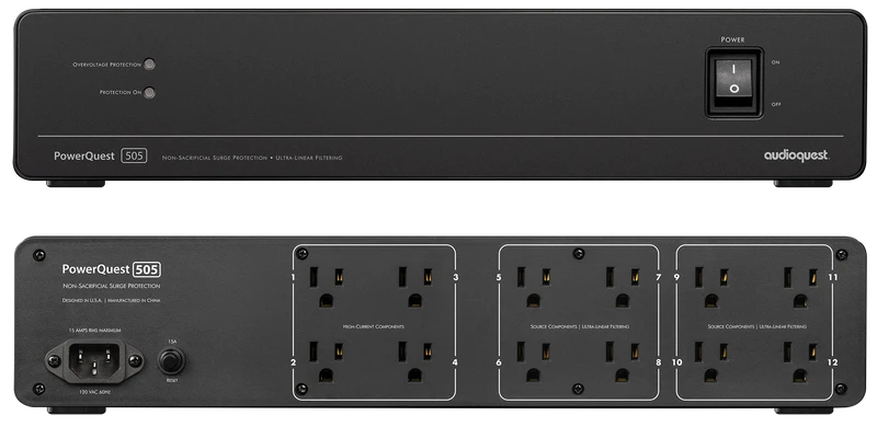 Audioquest PowerQuest PQ-505 - Barre à 12 prises + Cordon PQ-715 2M