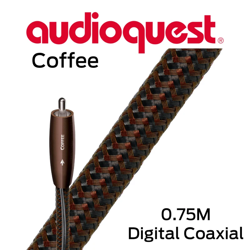 Audioquest Coffee - Câbles d'interconnexion coaxial 21AWG 10% argent