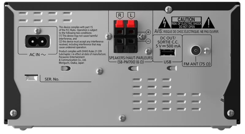 Panasonic SC-PM700 - Élégante mini-chaîne SC-PM700 80Watts Lecteur CD