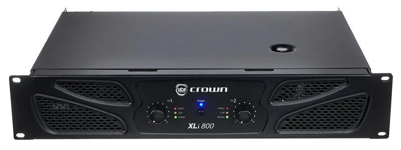Crown Audio XLi 800 - Amplificateur de puissance stéréo commercial 300 W par canal à 4 Ohms, 200 W par canal à 8 Ohms, 600W à 8 Ohms Bridge Mono.