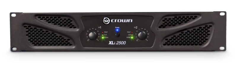 Crown Audio XLi 2500 - Amplificateur de puissance stéréo commercial 750 W par canal à 4 Ohms, 500 W par canal à 8 Ohms, 1500W à 8 Ohms Bridge Mono.