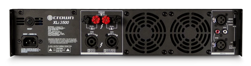 Crown Audio XLi 3500 - Amplificateur de puissance stéréo commercial 1350W/Channel 4 Ohms, 1000W/Channel 8 Ohms et 2700W 8 Ohms Bridged Mono