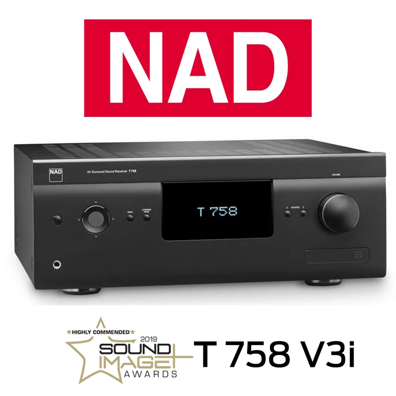 NAD T758V3i - Récepteur cinéma maison 60W, 7 canaux amplifiés, Dolby Atmos