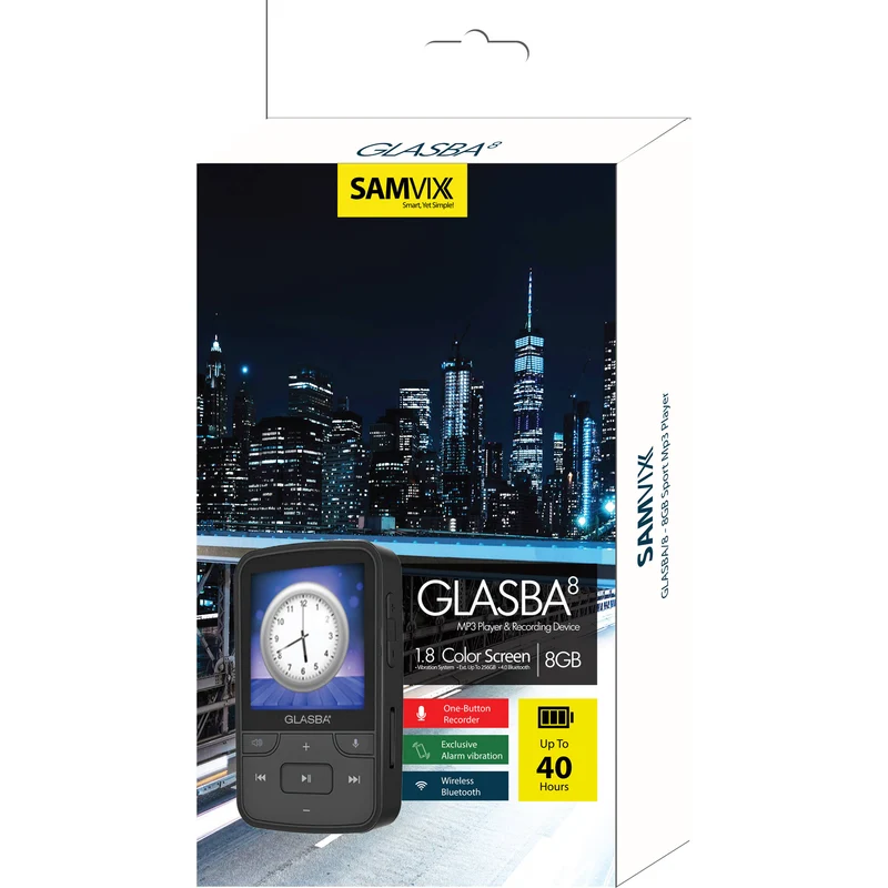 Samvix GLASBA 8GB Sport MP3 Player - Black
