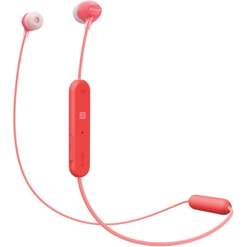 Sony WI-C300 wireless earphones with mic - Red