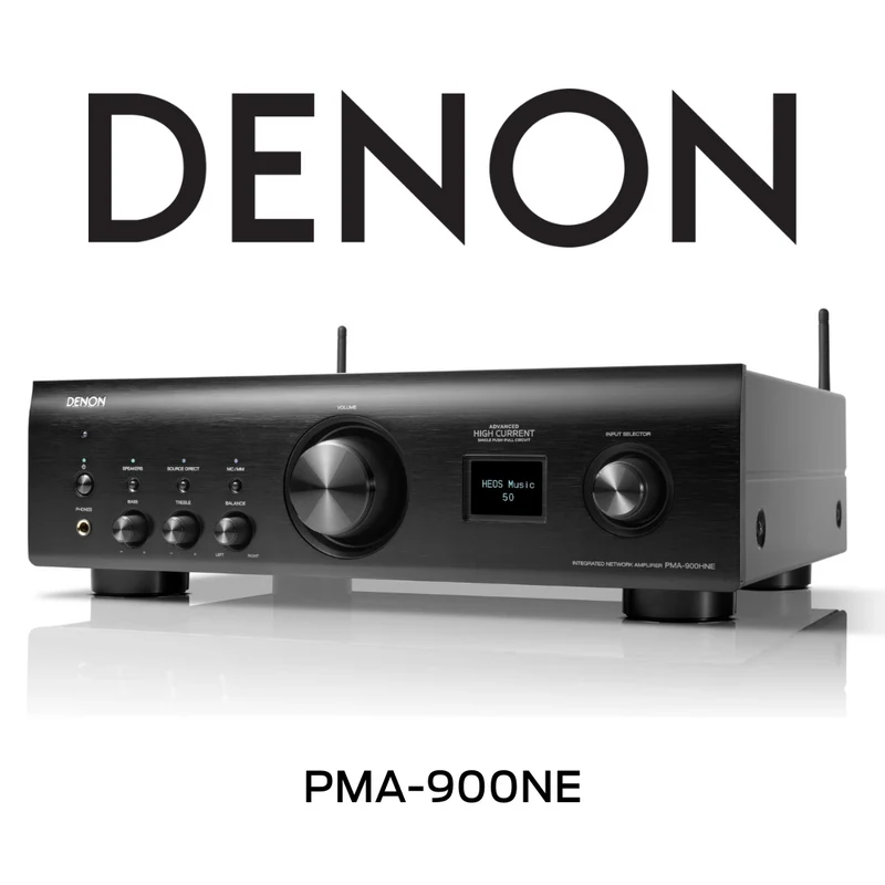 Denon PMA900HNE - Amplificateur stéréo intégré 50Watts/Canal avec lecteur réseau intégré, entrées phono, DAC PCM1795
