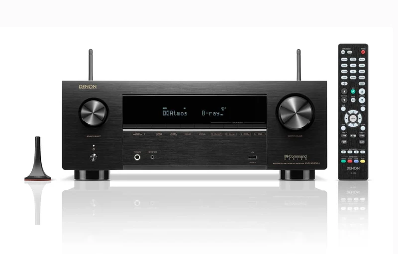 Denon AVRX2800H - Récepteur cinéma maison 7.2, 8K, 95W, 7 canaux amplifiés, vidéos 8K, son 3D!