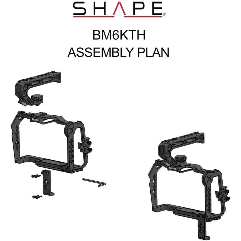 SHAPE Cage with ARRI Locating Top Handle Kit for Blackmagic Cinema Camera 6K, 6K Pro & 6K G2