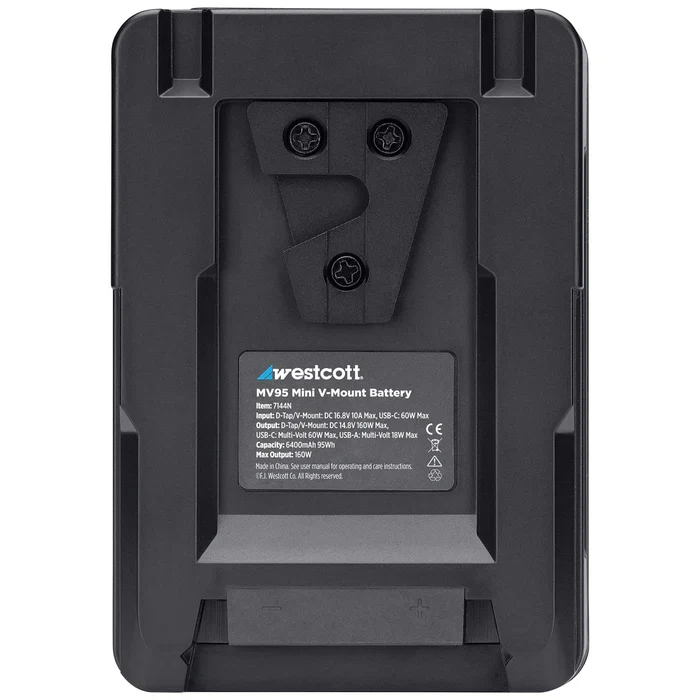 Westcott MV95 Mini V-Mount Battery with USB-C & Charger (14.8V, 95Wh)