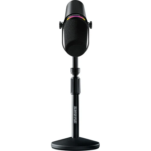 Shure XLR/USB Speech Microphone Plus Stand - Black