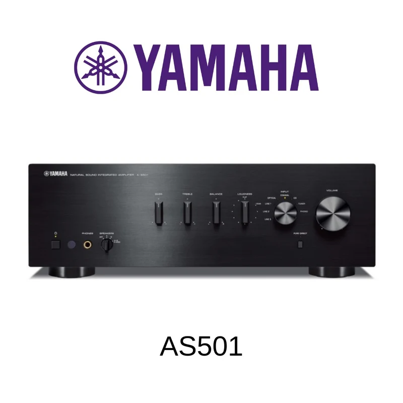 Yamaha AS501 - Amplificateur stéréo intégré 85Watts par canal, entrée phono, Sortie Sub, HP A/B