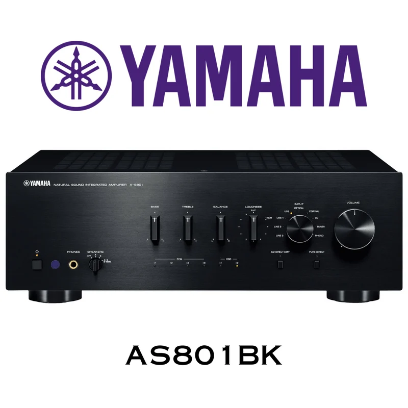 Yamaha AS801 - Amplificateur stéréo intégré 100Watts par canal, DAC, entrée phono, HP A/B