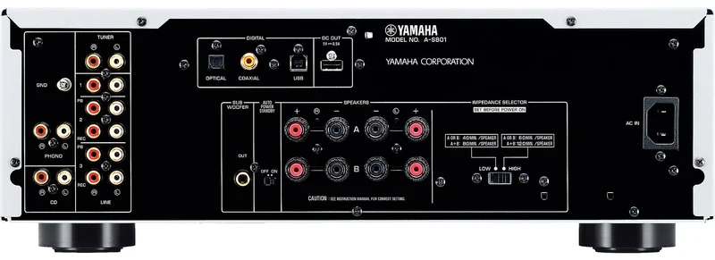 Yamaha AS801 - Amplificateur stéréo intégré 100Watts par canal, DAC, entrée phono, HP A/B