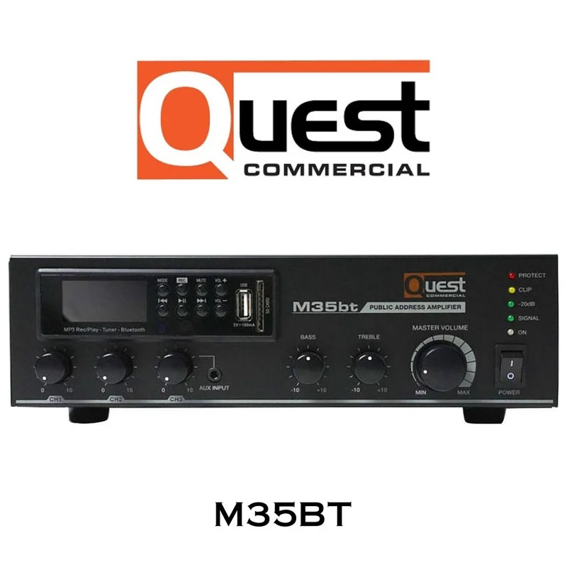Quest Commercial M35BT - Amplificateur commercial 35Watts 70V avec Bluetooth