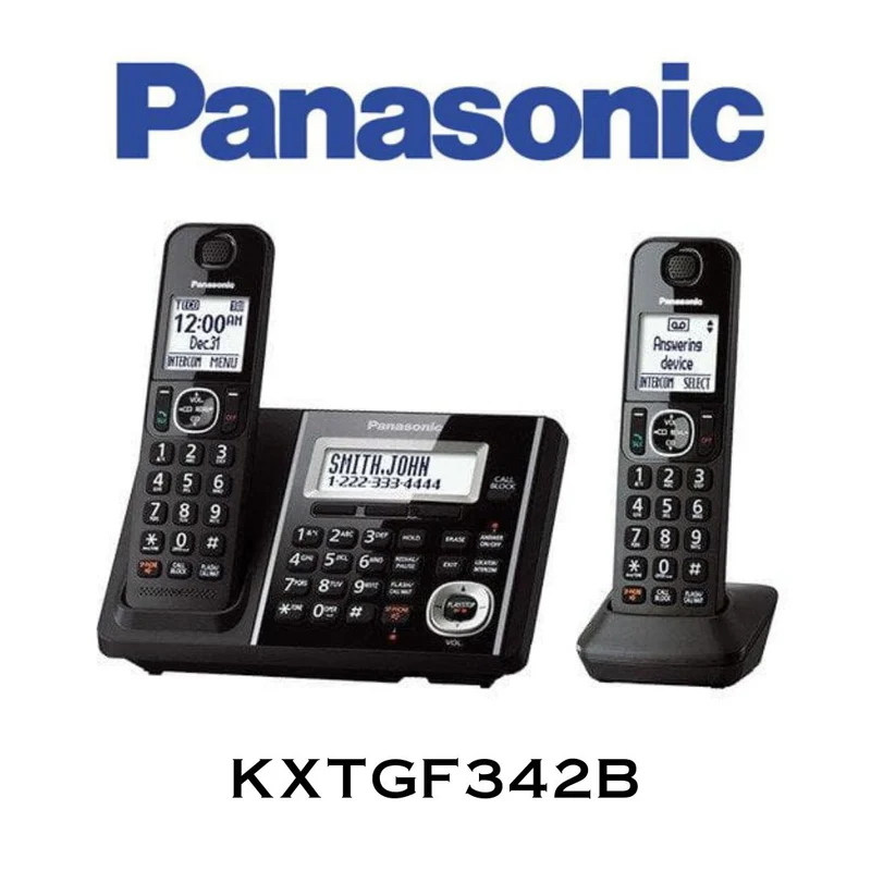 Panasonic KXTGF342B - Système téléphonique sans fil avec répondeur, 2 combinés