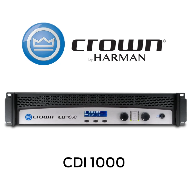 Crown CDI 1000 - Amplificateur de puissance commercial 2 x 500W 4 Ohms, 2 x 500W 70V