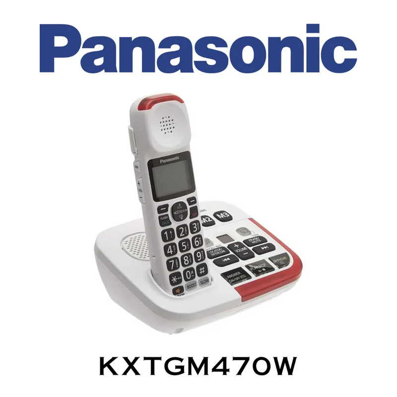 Panasonic KXTGM470W - Téléphone sans fil avec amplificateur des appels +40 dB