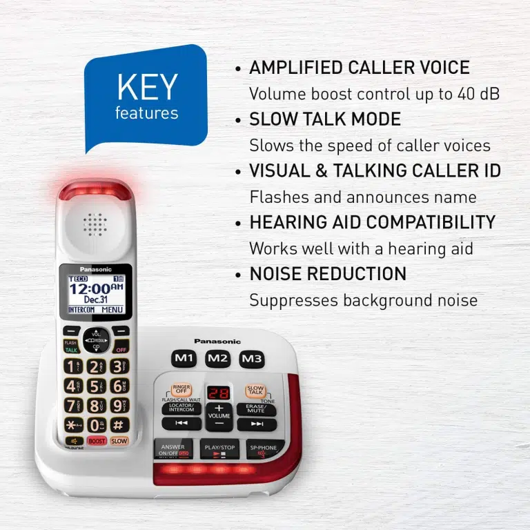 Panasonic KXTGM470W - Téléphone sans fil avec amplificateur des appels +40 dB