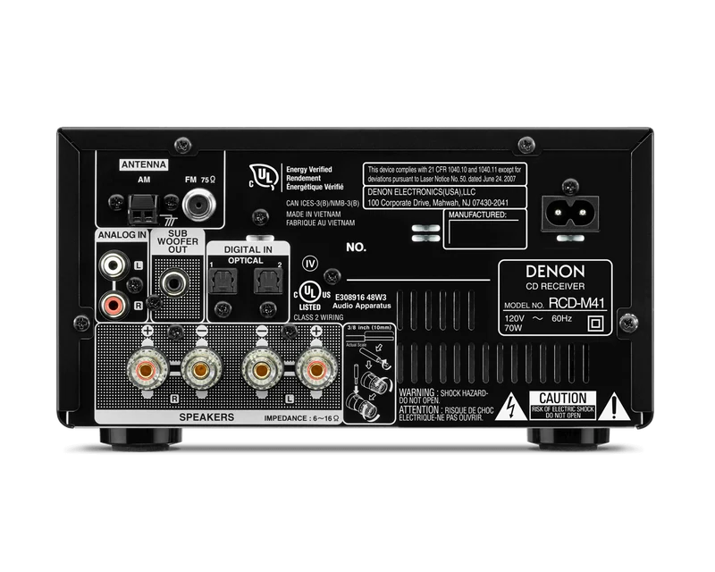 Denon DM41 - Système Hi-Fi avec CD, Bluetooth et tuner AM/FM!