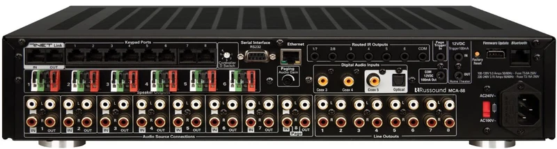 Russound MCA88 - Amplificateur multizones pour les systèmes Russound. 8 sources/6 zones amplifiées @ 40W