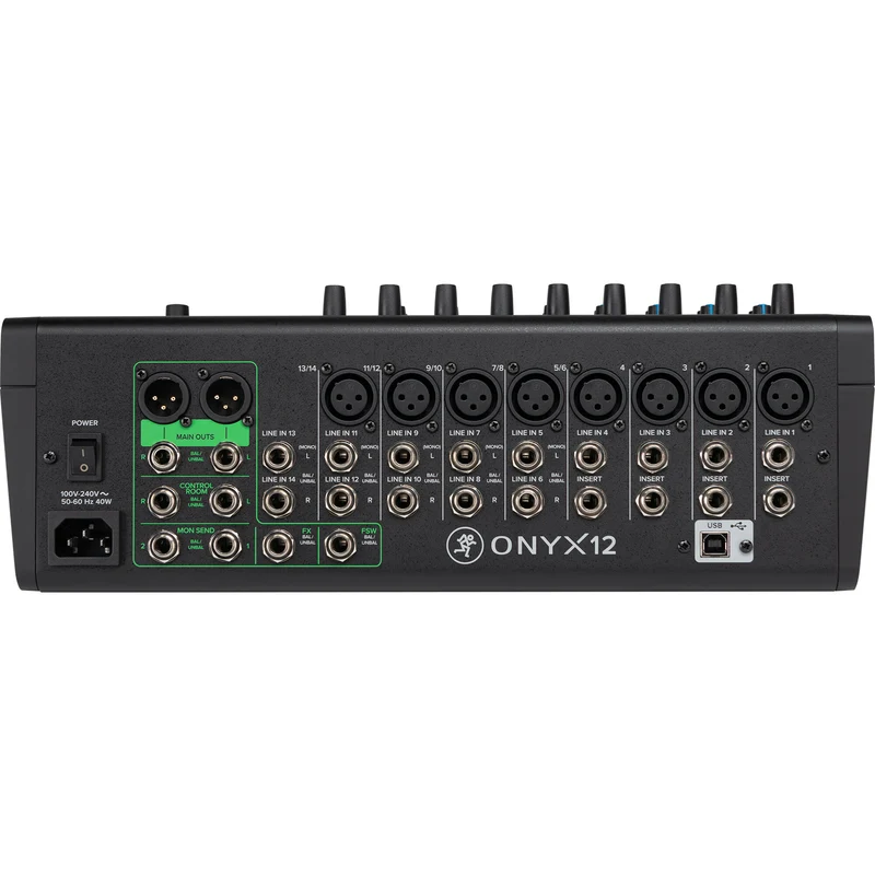 Mackie 12-Channel Premium Analog Mixer with Multi-Track USB recording.