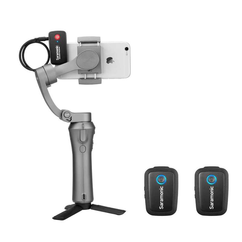 Saramonic Blink 500 Digital Camera-Mount Wireless Omni Lavalier Microphone System (2.4 GHz) Black 2 Transmitters + 2 Lav mics Lightning