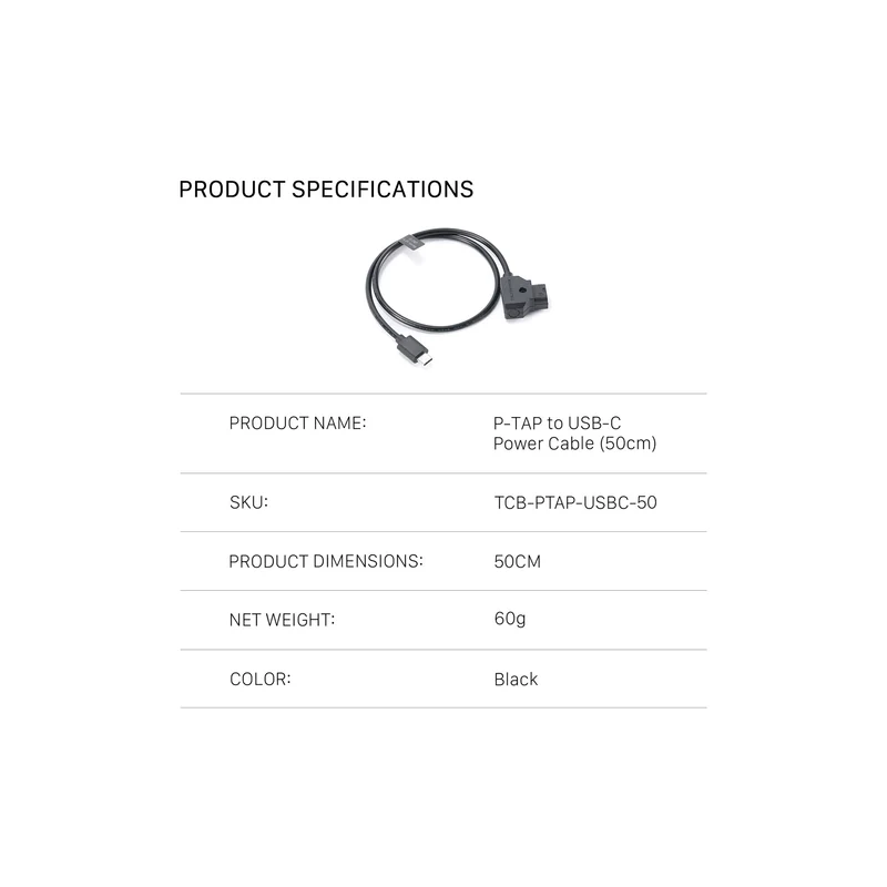Tilta P-Tap to USB-C Power Cable (50cm)