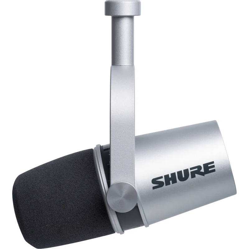 Shure Silver Podcasting Microphone w/USB-A & USB-C Cables