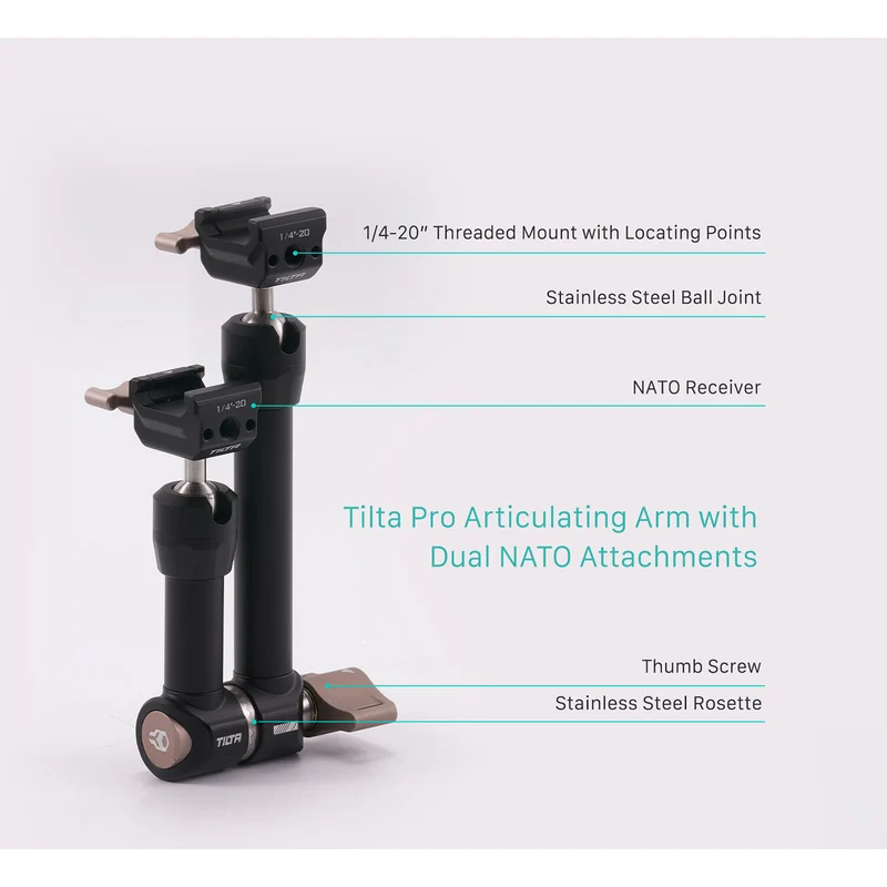 Tilta Pro Articulating Arm – Black Dual NATO Attachments