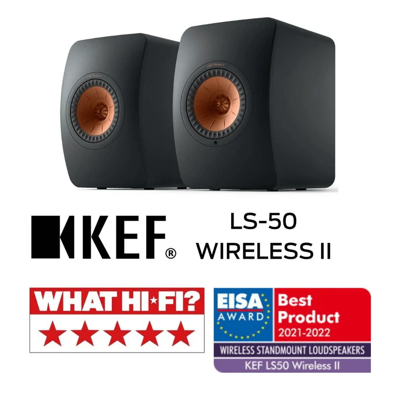 KEF LS50 WIRELESS II - Haut-parleurs sans-fil amplifié 2 X 280Watts +2 X100Watts Classe A/B