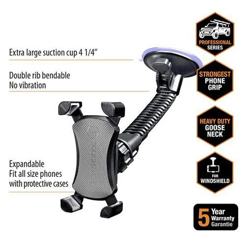 ToughTested Smartphone Windshield Mount with Flexible Gooseneck