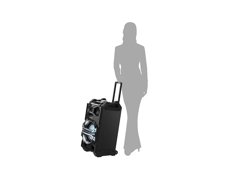 Panasonic Panasonic SC-CMAX5 Portable 3-Way Giant Sound System 1000W, USB/Bluetooth Music Play, Handle and Wheels for Mobility- Black