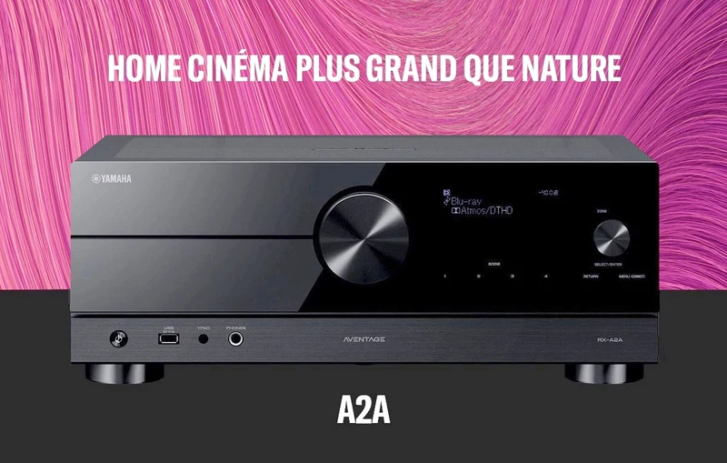 Yamaha RXA2A - Récepteur cinéma maison MusicCast 7.2, 8K, 100W, Dolby Atmos, 4K120