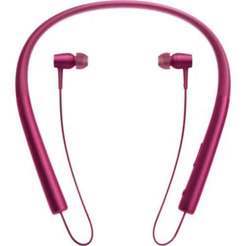 Sony MDR-EX750BT - Earphones with mic - in-ear - behind-the-neck mount - wireless - Bluetooth - NFC - bordeaux pink
