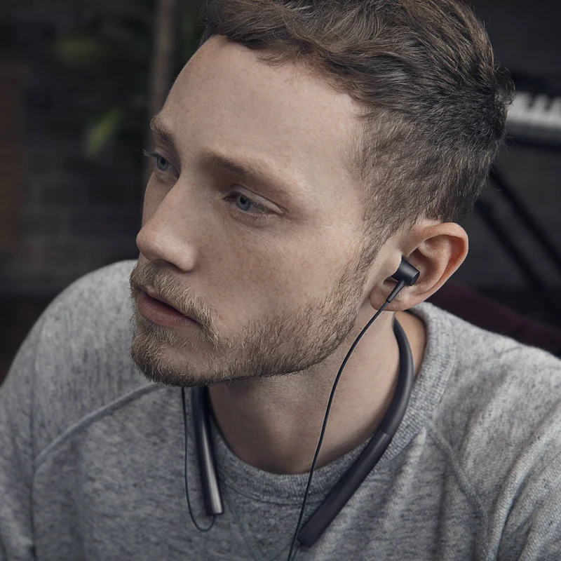 Sony MDR-EX750BT - Earphones with mic - in-ear - behind-the-neck mount - wireless - Bluetooth - NFC - charcoal black