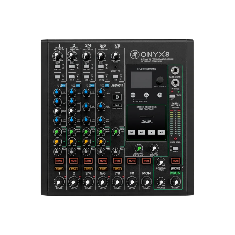 Mackie Onyx8 8-Channel Premium Analog Mixer with Multitrack USB