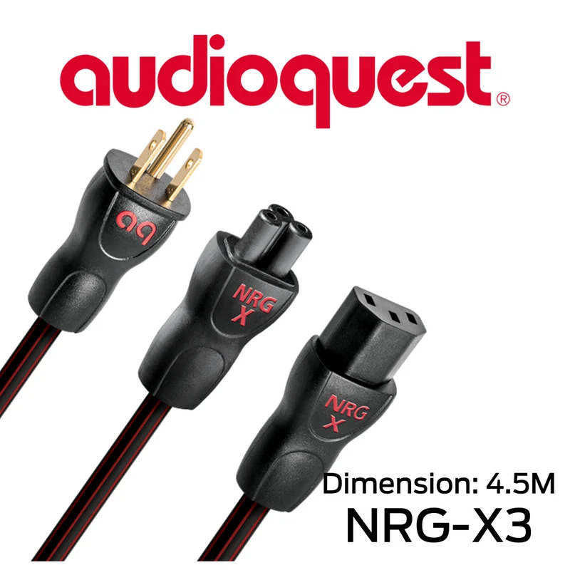 Audioquest NRGX3 - Câble d'alimentation tripolaire calibre 16AWG 12 Amp@120V
