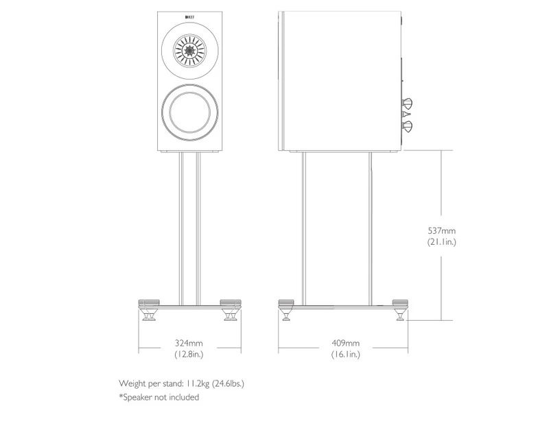 KEF Reference 1 Stand - Supports pour enceintes d'étagère 21.1'' haut