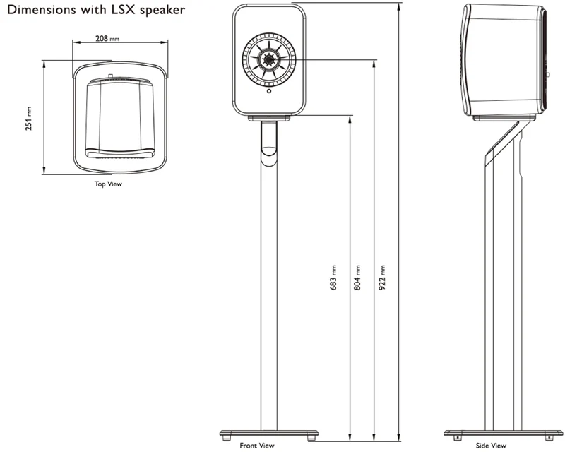 KEF LSX S1 - Supports d'enceintes 31.7po pour LSX II