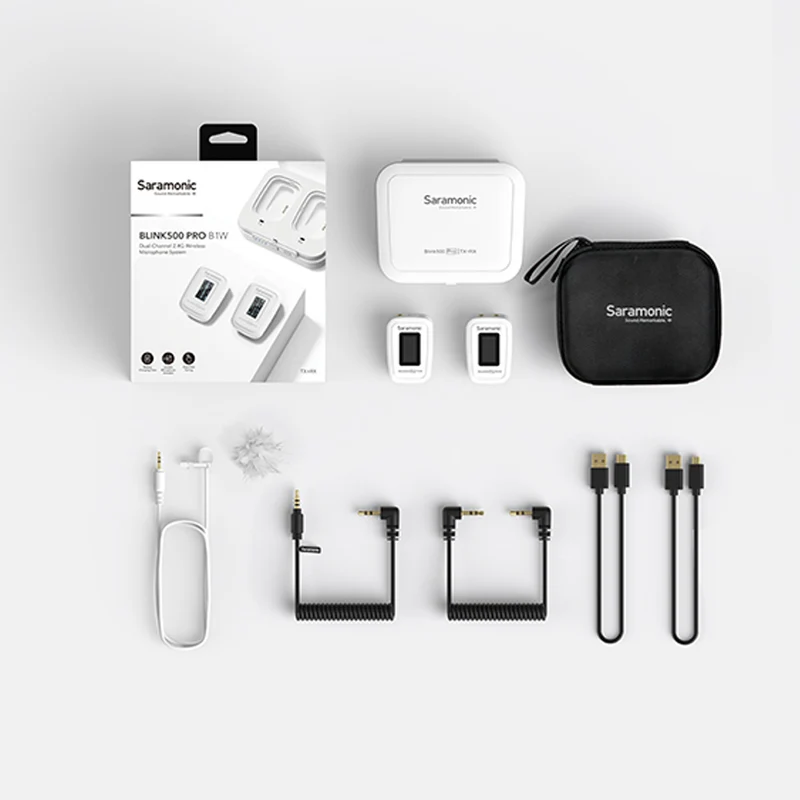 Saramonic Blink 500 Pro B1 WHITE Digital Camera-Mount Wireless Omni Lavalier Microphone System (2.4 GHz); 1 transmiter + 1 lav. mic
