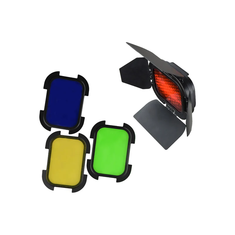 Godox Barndoor Kit with 4 Color Gels for AD200 Speedlight Head